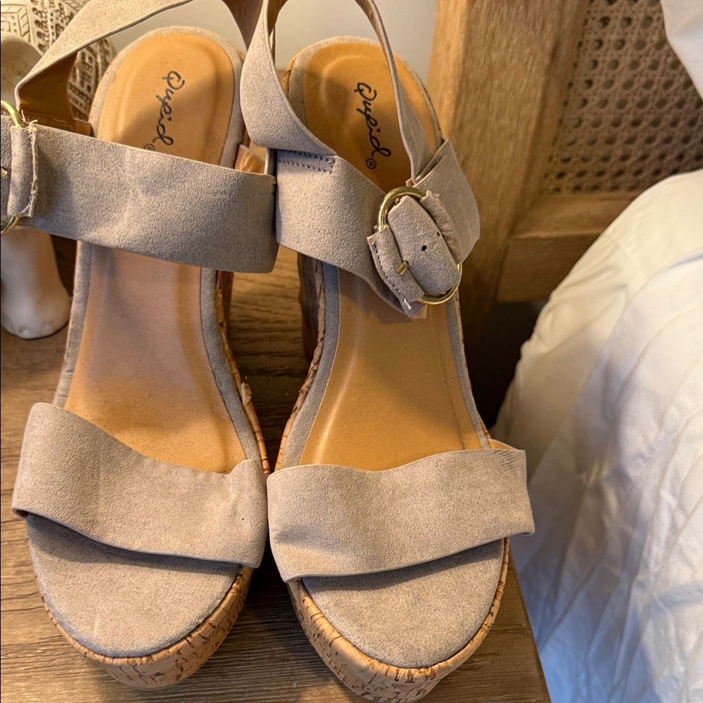Ryka Women's Beige Wedge Sandals